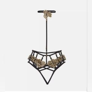 Victoria's Secret Very Sexy black and gold lingerie, size M